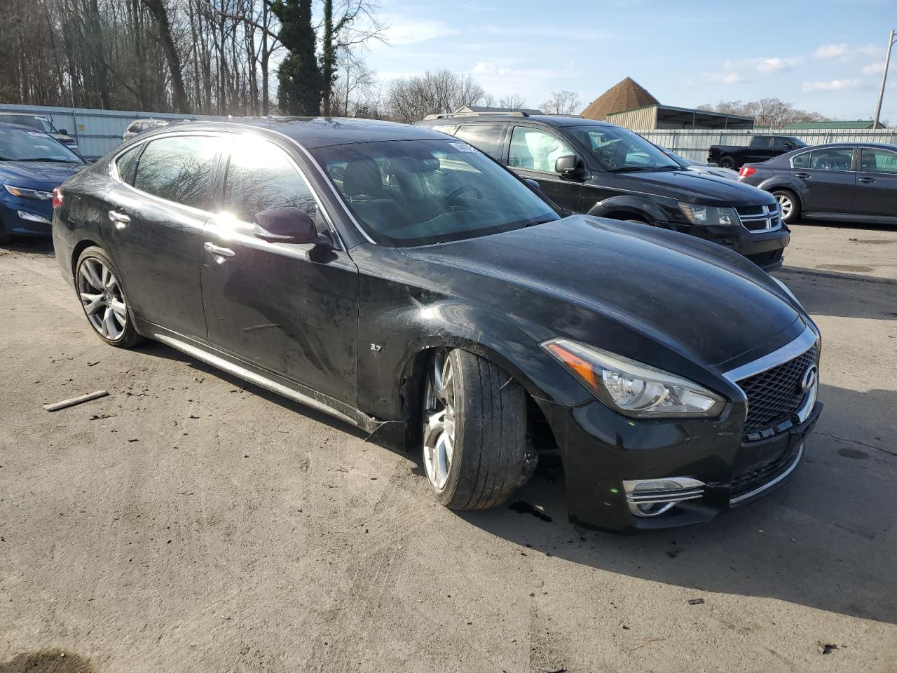 2017 Infiniti Q70 VIN JN1BY1PR8HM210607 Copart auction photo, front end / undercarriage damage thumbnail 4
