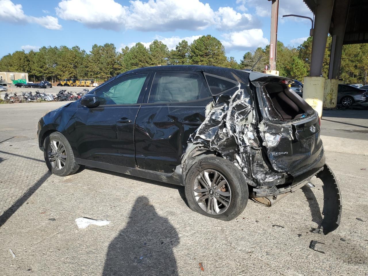 2014 Hyundai Tucson VIN KM8JT3AF7EU856021 Copart auction photo, all over damage thumbnail 2