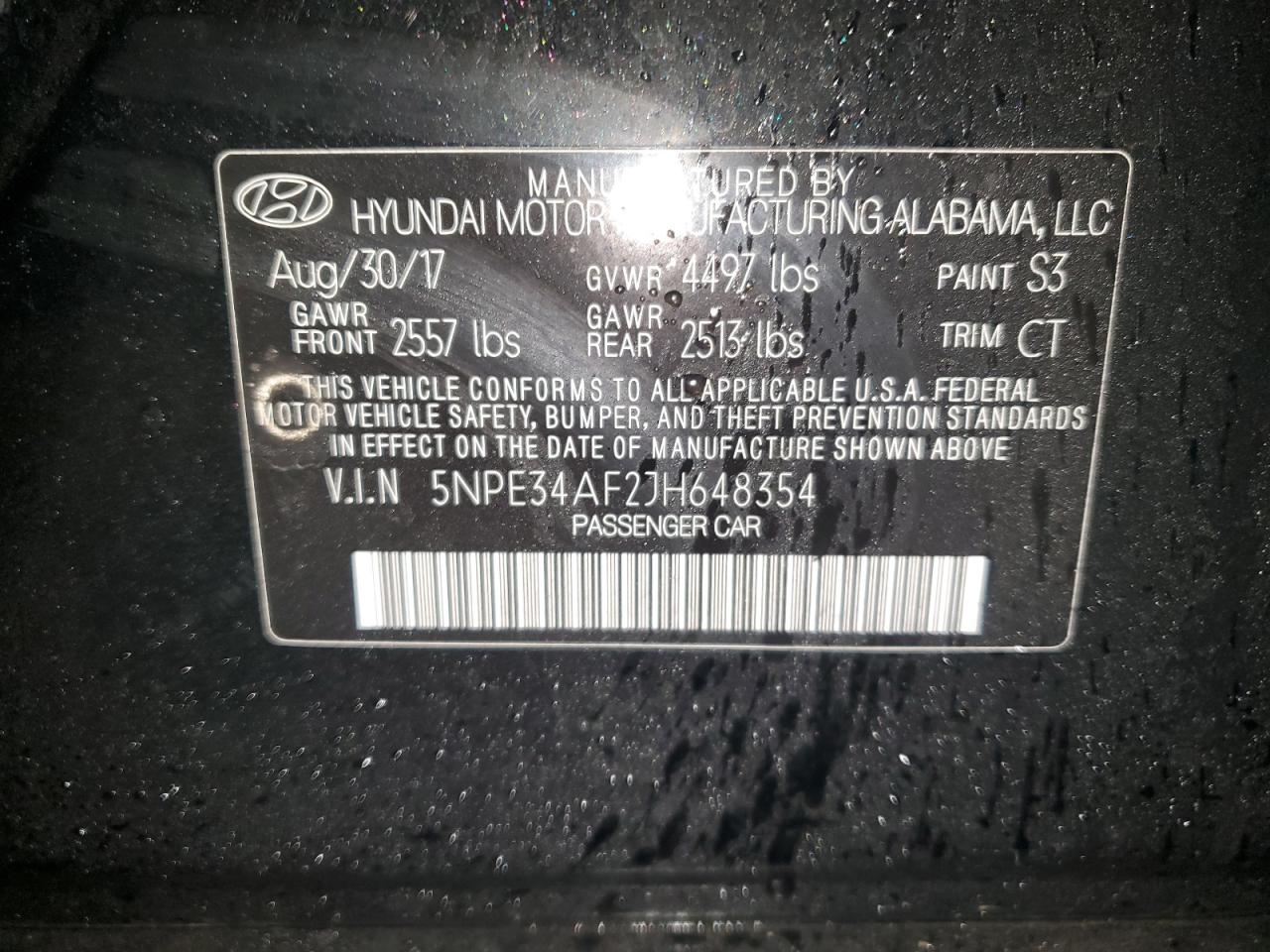 2018 Hyundai Sonata VIN 5NPE34AF2JH648354 Copart auction photo, front end / minor dent/scratches damage thumbnail 12