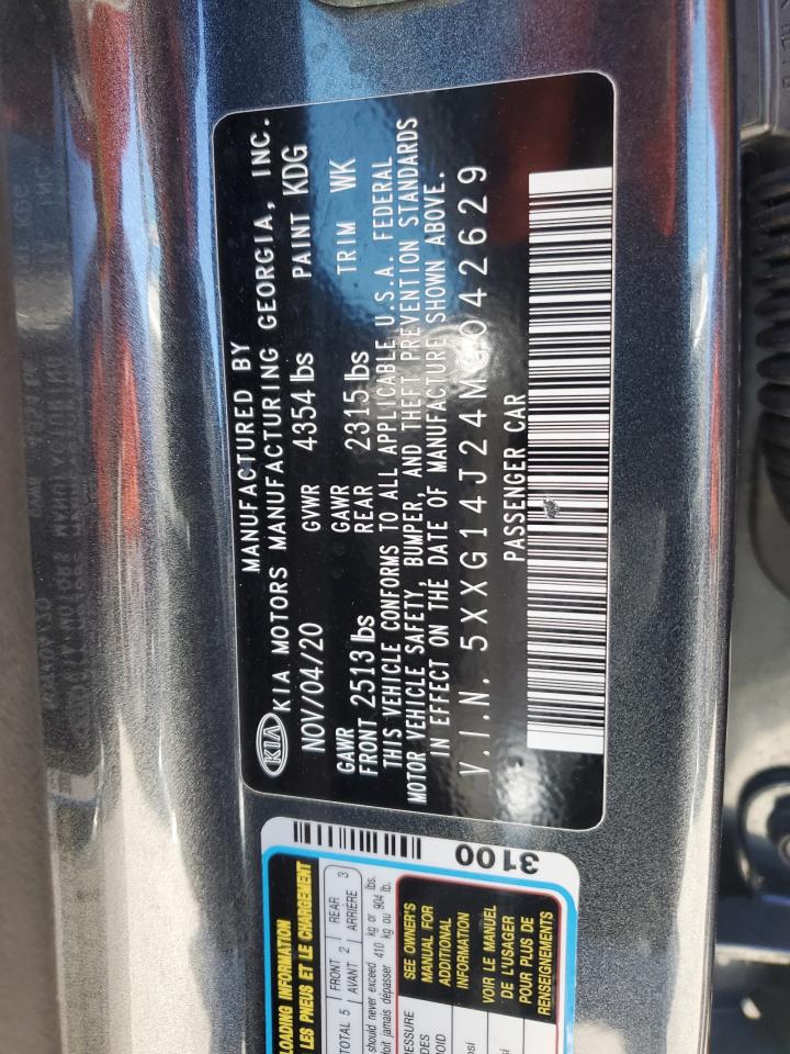 2021 KIA K5 VIN 5XXG14J24MG042629 Copart auction photo, front end damage thumbnail 13