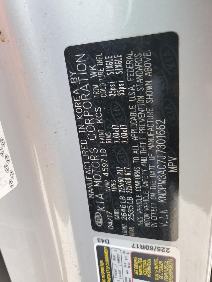 2018 KIA Sportage VIN KNDPM3AC7J7301662 Copart auction photo, rear end / front end damage thumbnail 15