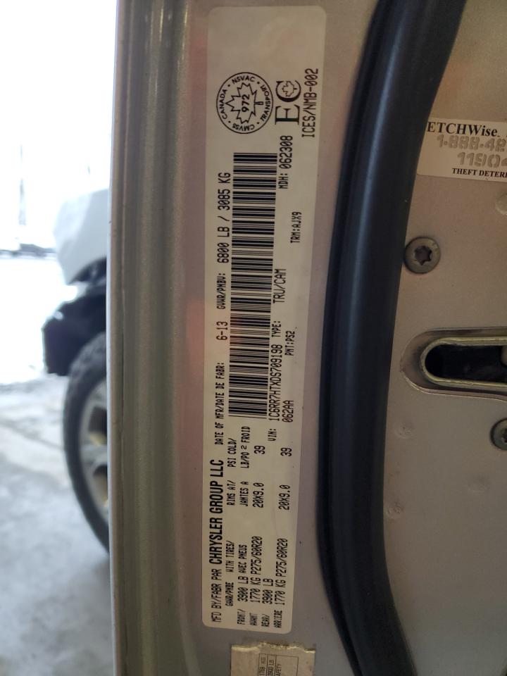 2013 RAM 1500 VIN 1C6RR7HTXDS709198 Copart auction photo, front end / rear end damage thumbnail 13