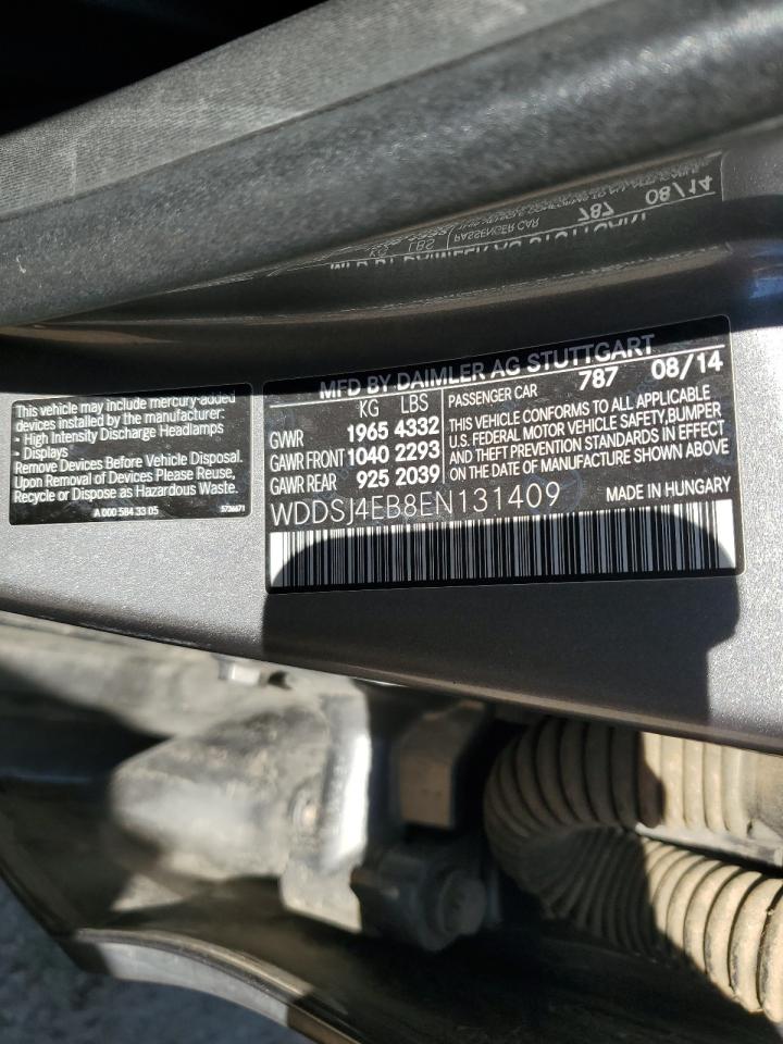 2014 Mercedes-Benz CLA-klasse VIN WDDSJ4EB8EN131409 Copart auction photo, burn damage thumbnail 13