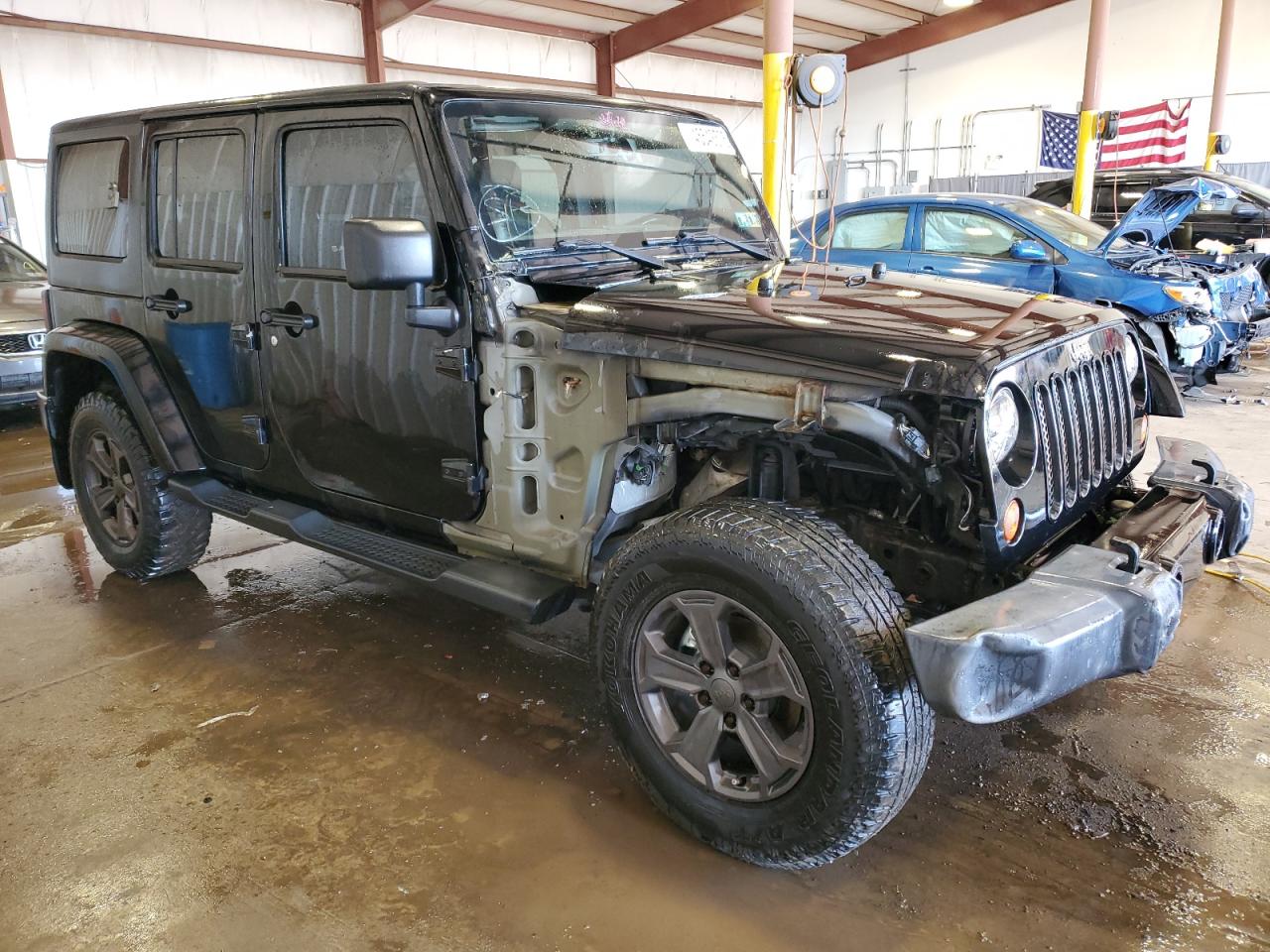 2013 Jeep Wrangler VIN 1C4BJWEG9DL603273 Copart auction photo, side / front end damage thumbnail 4