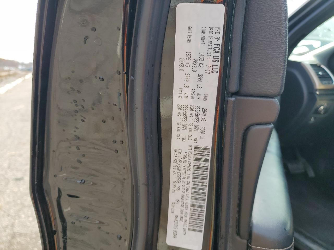 2017 Jeep Grand Cherokee VIN 1C4RJFBG0HC789956 Copart auction photo, minor dent/scratches damage thumbnail 13