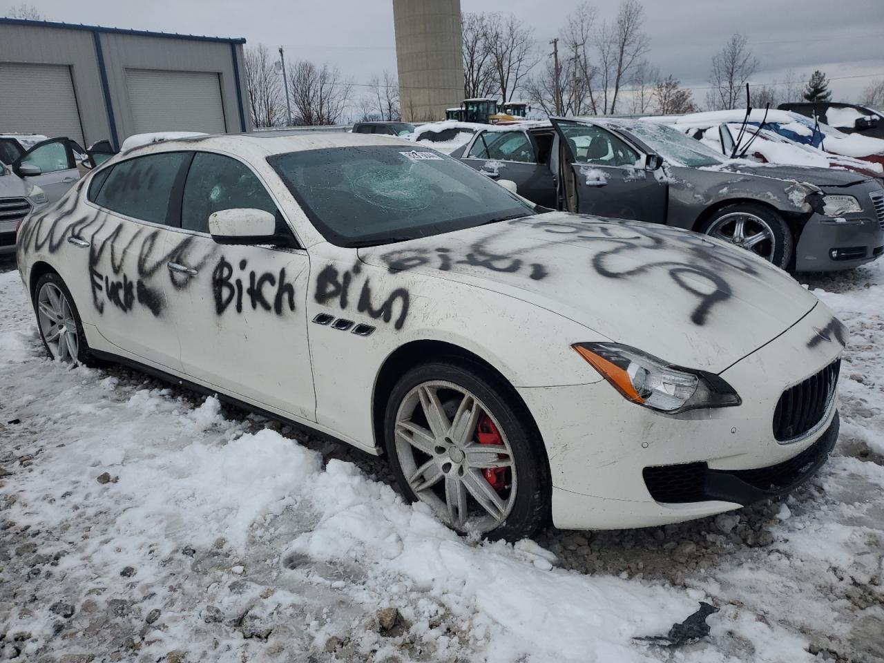 2016 Maserati Quattroporte VIN ZAM56RRA9G1188571 Copart auction photo, vandalism damage thumbnail 4