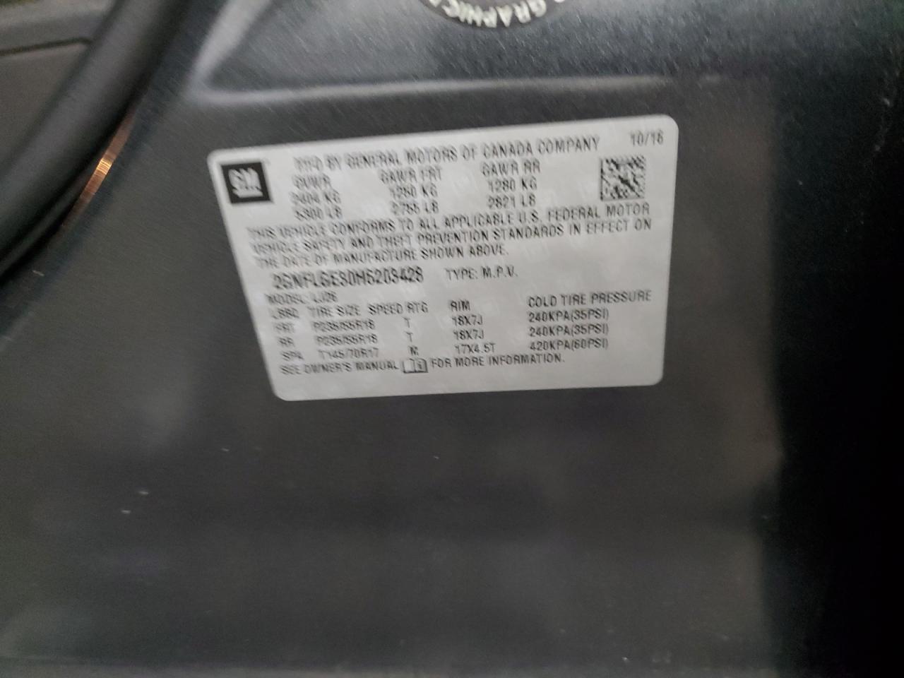2017 Chevrolet Equinox VIN 2GNFLGE30H6203428 Copart auction photo, undercarriage damage thumbnail 12