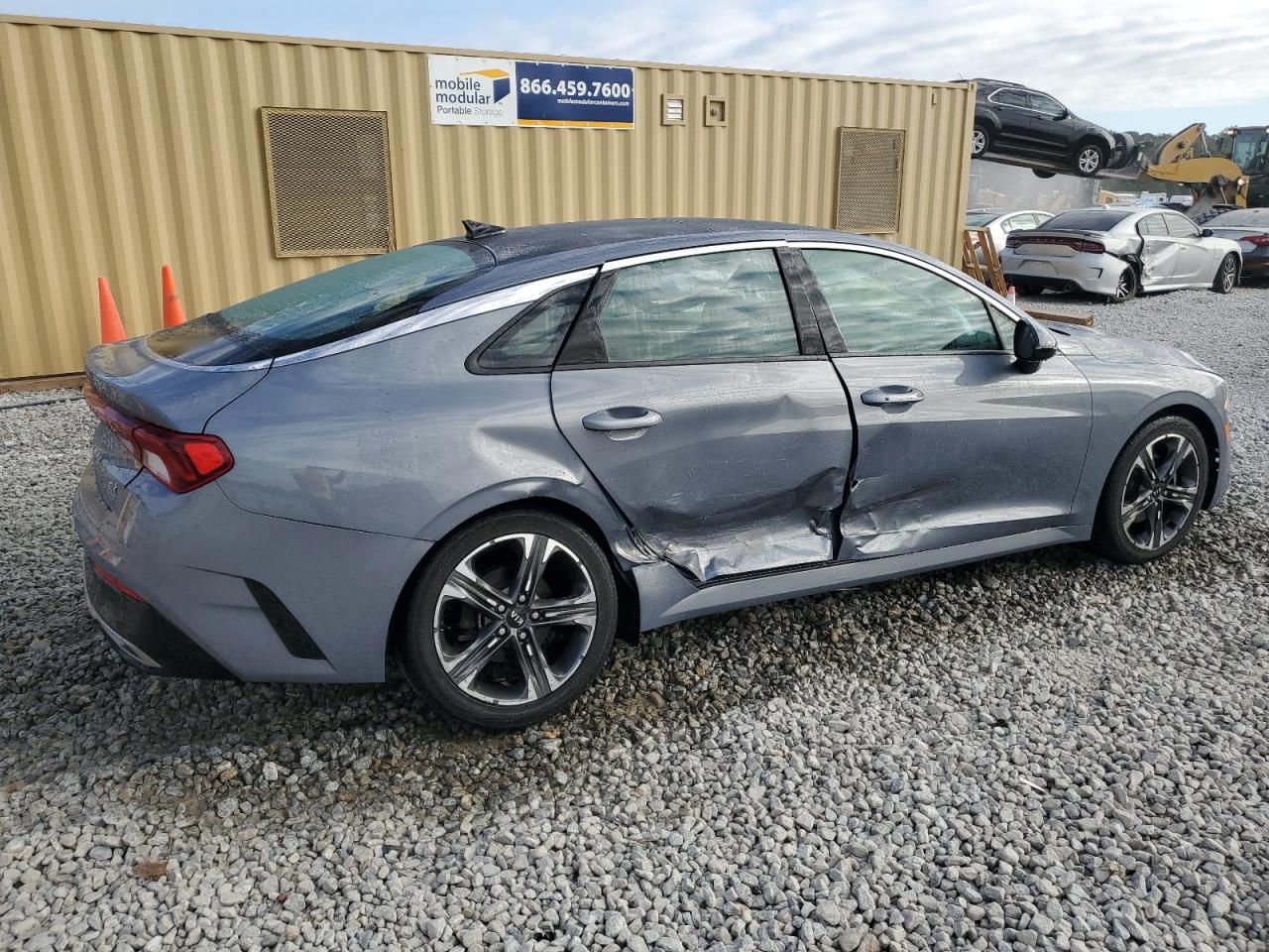 2021 KIA K5 VIN 5XXG34J26MG035241 Copart auction photo, side / rear end damage thumbnail 3