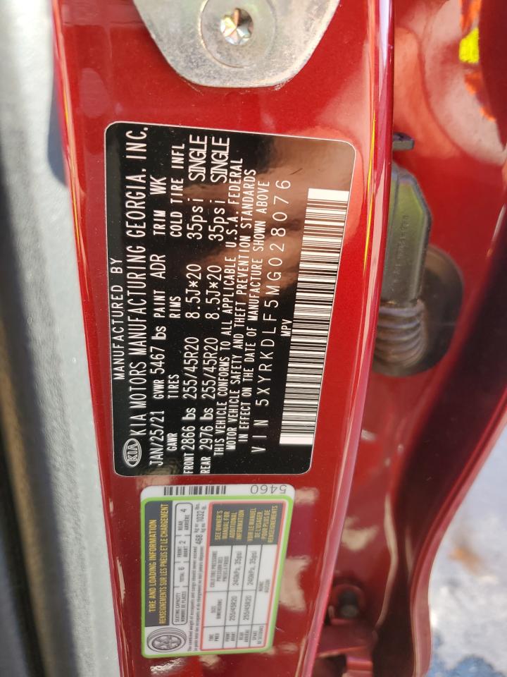 2021 KIA Sorento VIN 5XYRKDLF5MG028076 Copart auction photo, side / rear end damage thumbnail 13