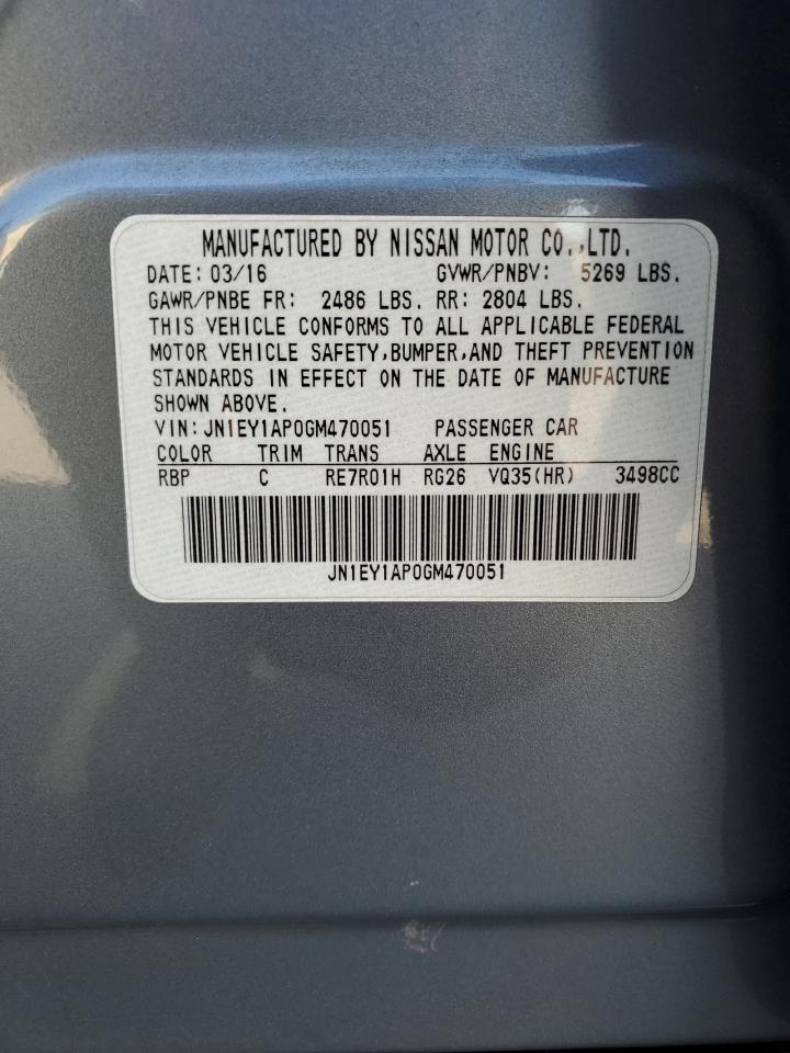 2016 Infiniti Q70 VIN JN1EY1AP0GM470051 Copart auction photo, front end / rear end damage thumbnail 15