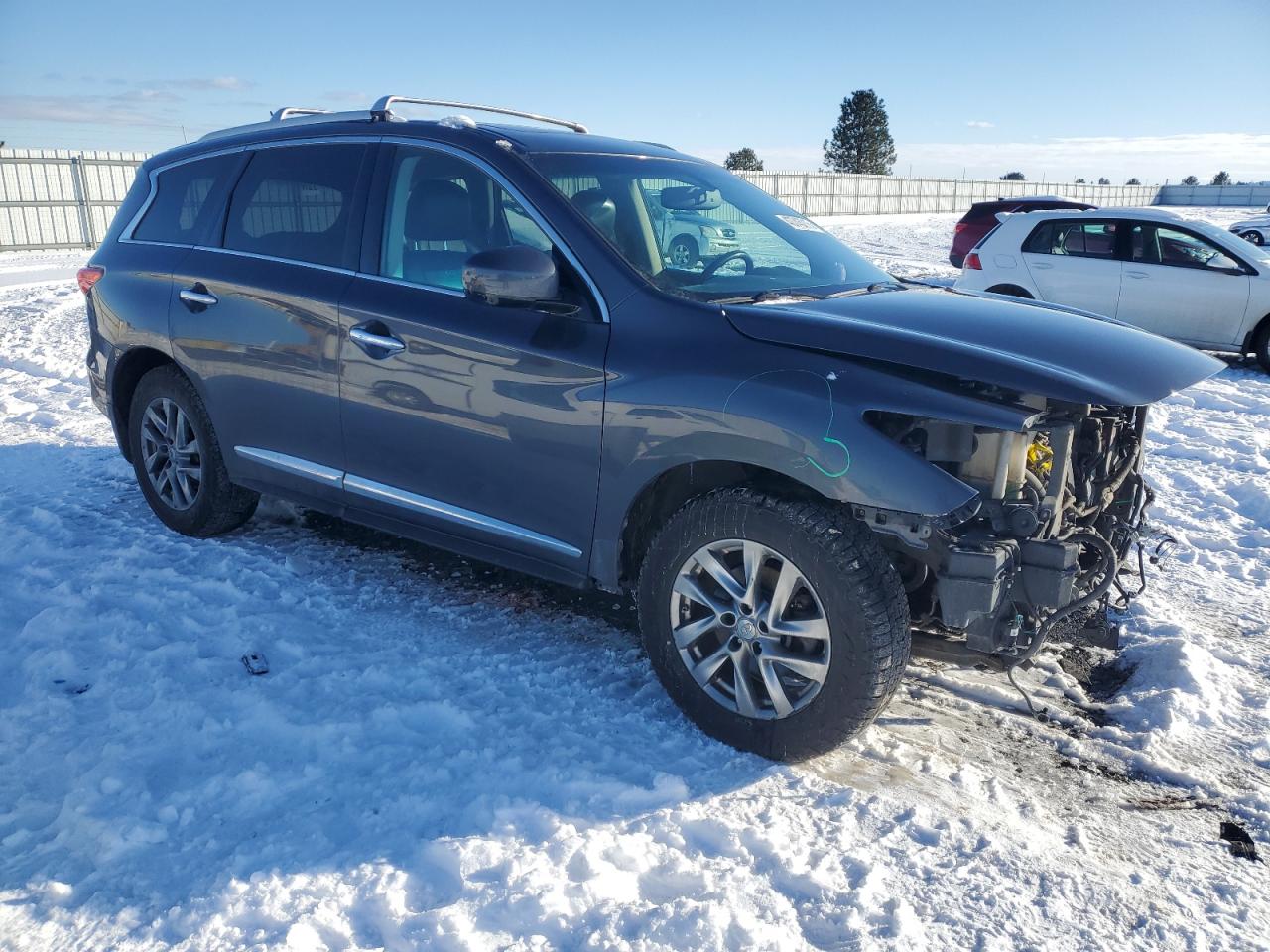 2013 Infiniti JX VIN 5N1AL0MM3DC338551 Copart auction photo, front end / side damage thumbnail 4