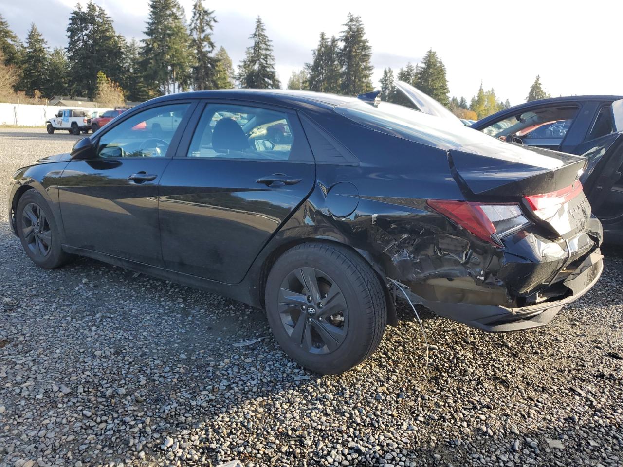 2021 Hyundai Elantra VIN KMHLS4AG7MU102092 Copart auction photo, rear end / side damage thumbnail 2
