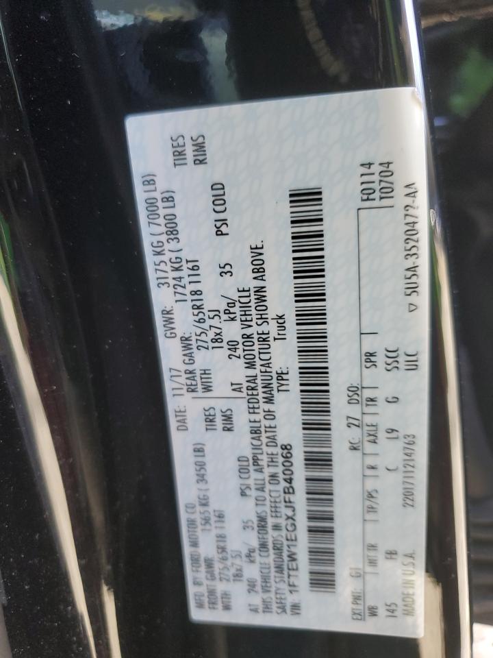 2018 Ford F-150 VIN 1FTEW1EGXJFB40068 Copart auction photo, front end damage thumbnail 12