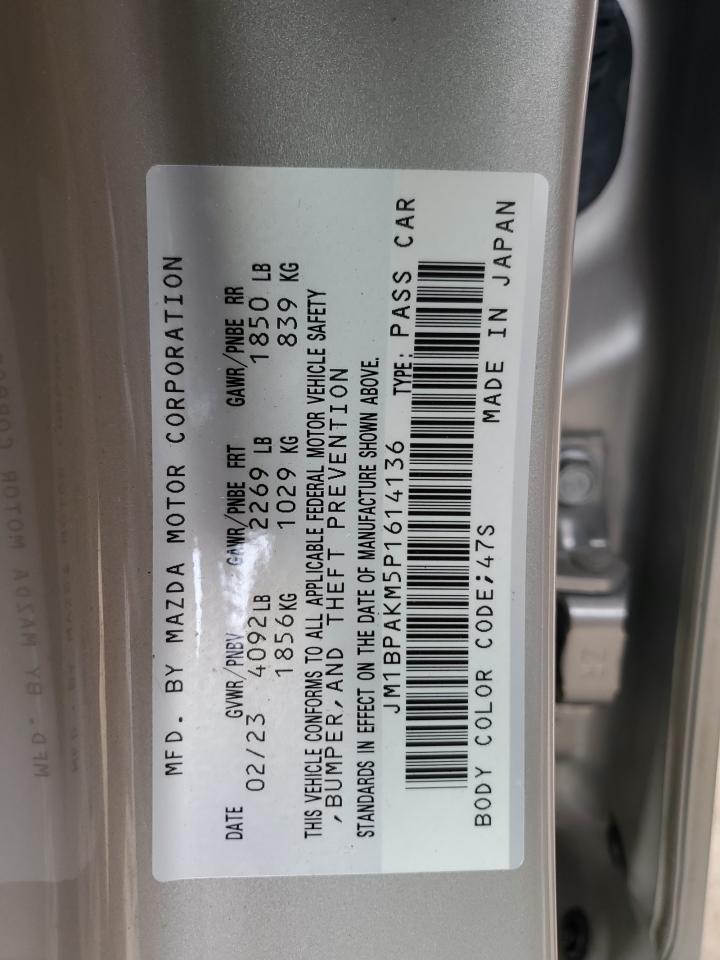 2023 Mazda 3 VIN JM1BPAKM5P1614136 Copart auction photo, side damage thumbnail 12