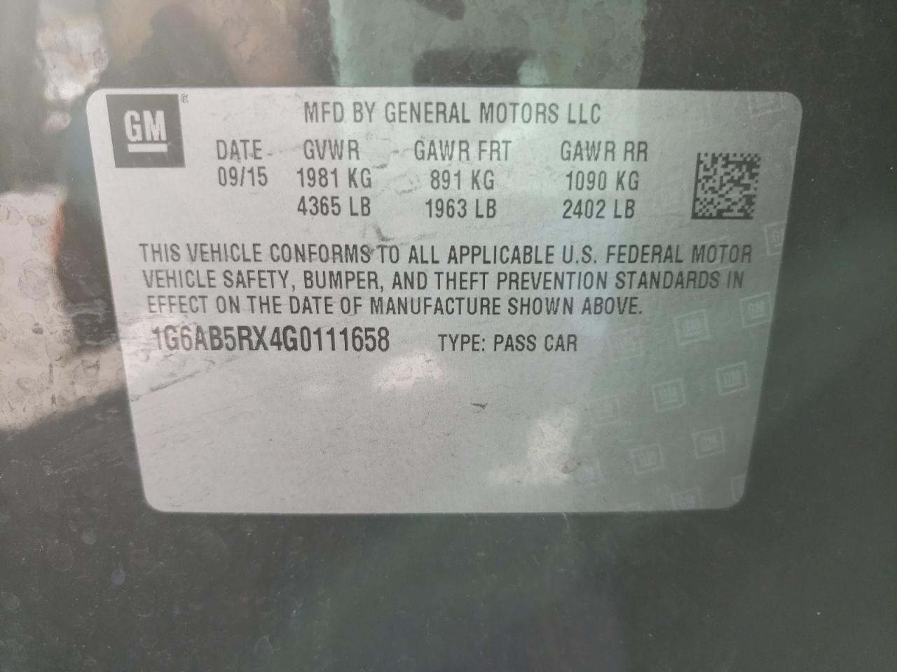 2016 Cadillac ATS VIN 1G6AB5RX4G0111658 Copart auction photo, front end damage thumbnail 10