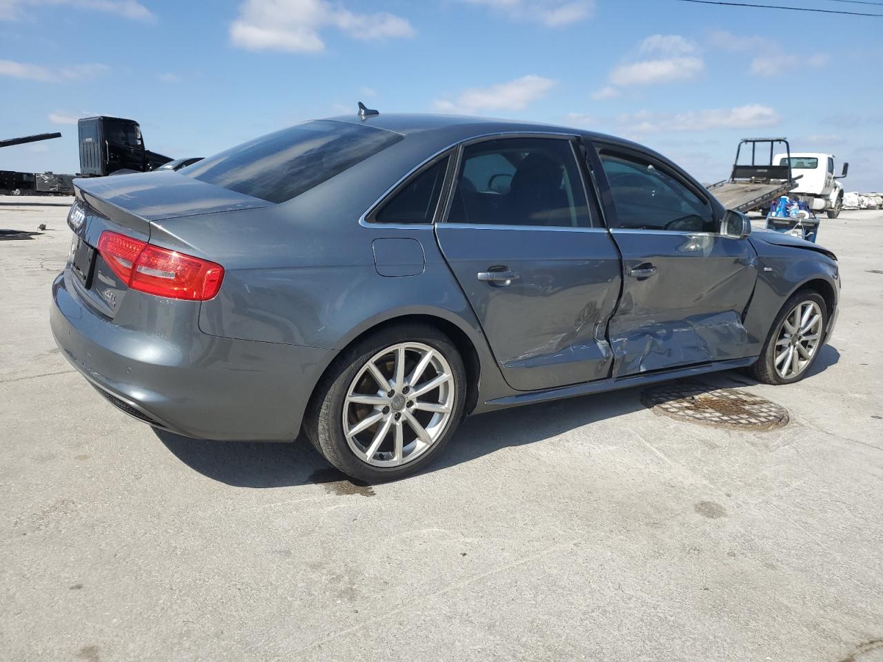2015 Audi A4 VIN WAUFFAFL8FN036236 Copart auction photo, side / front end damage thumbnail 3