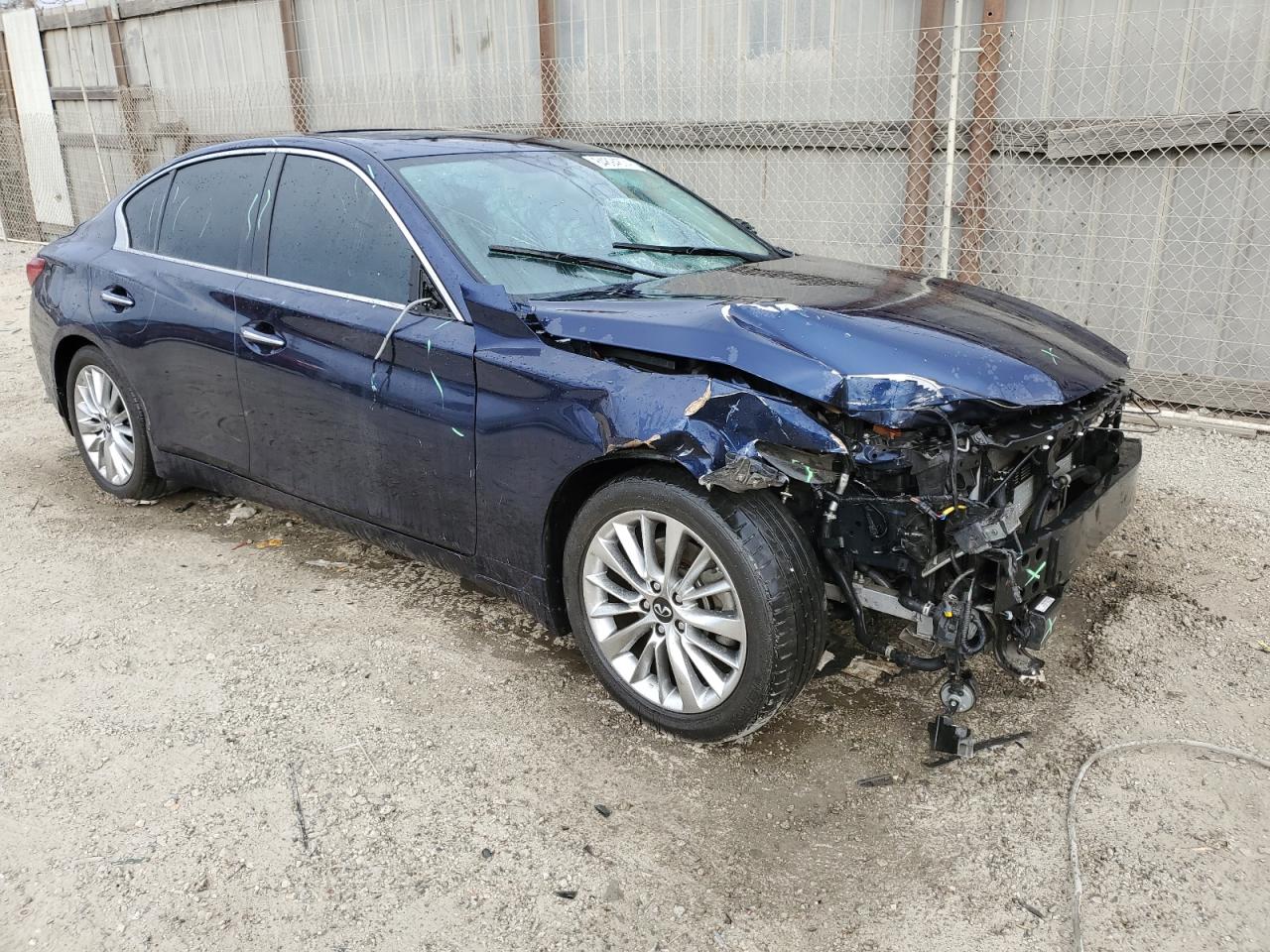2021 Infiniti Q50 VIN JN1EV7BP1MM704316 Copart auction photo, front end / side damage thumbnail 4