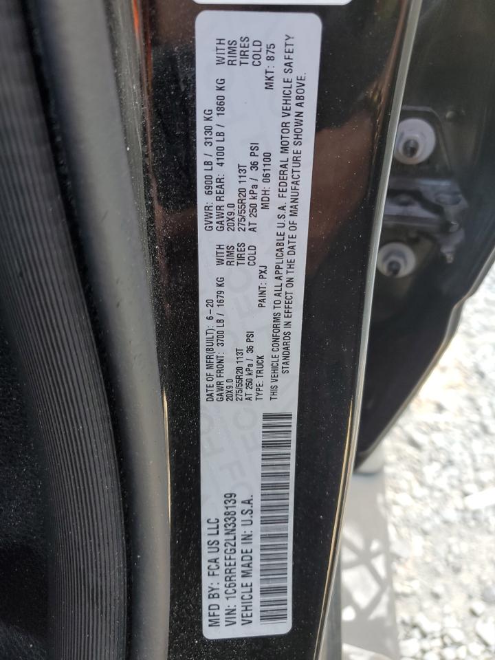 2020 RAM 1500 VIN 1C6RREFG2LN338139 Copart auction photo, front end / undercarriage damage thumbnail 14