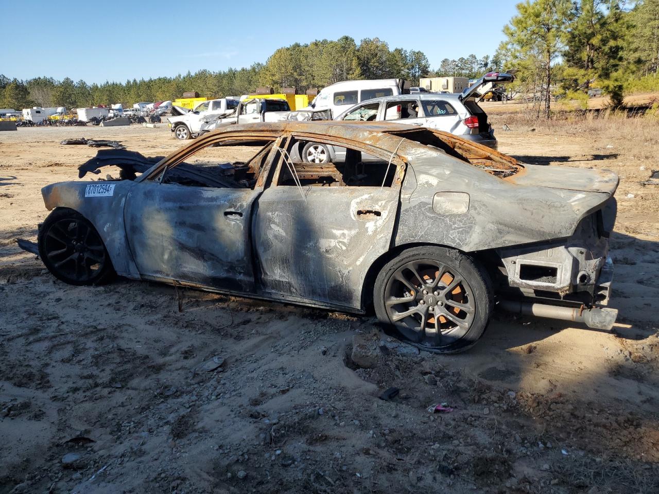2021 Dodge Charger VIN 2C3CDXGJ6MH581048 Copart auction photo, burn damage thumbnail 2