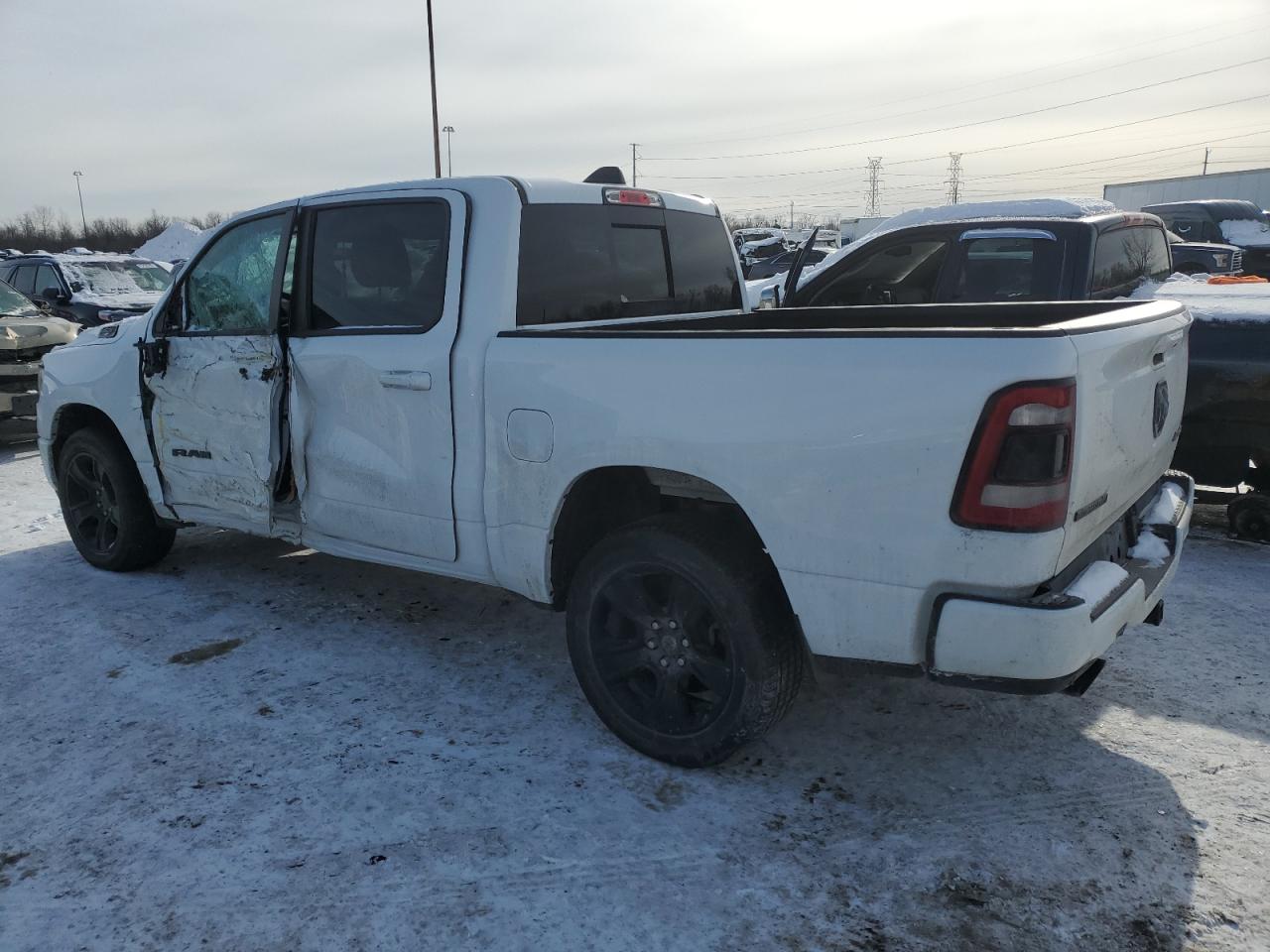 2021 RAM 1500 VIN 1C6SRFFT0MN720935 Copart auction photo, side damage thumbnail 2