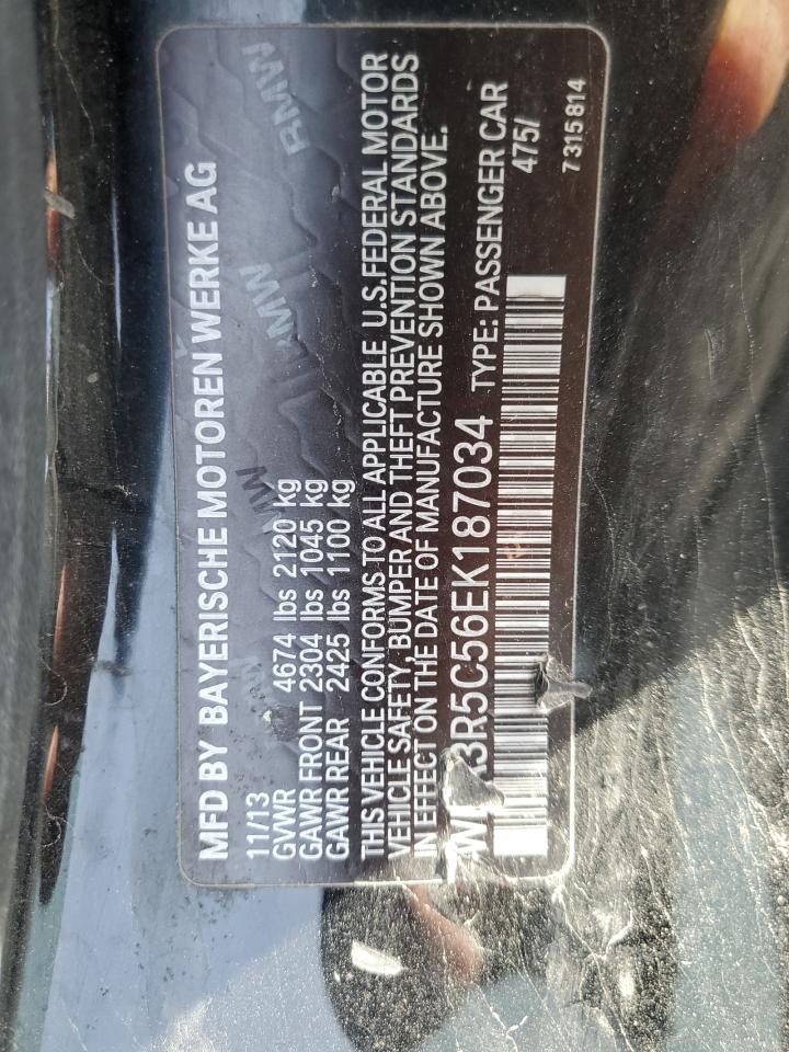 2014 BMW 4er VIN WBA3R5C56EK187034 Copart auction photo, front end / side damage thumbnail 12