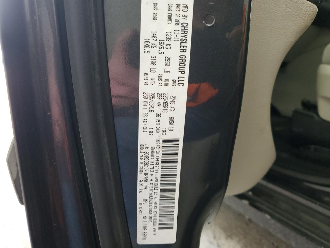 2012 Dodge Caravan VIN 2C4RDGBG1CR182400 Copart auction photo, front end / minor dent/scratches damage thumbnail 14