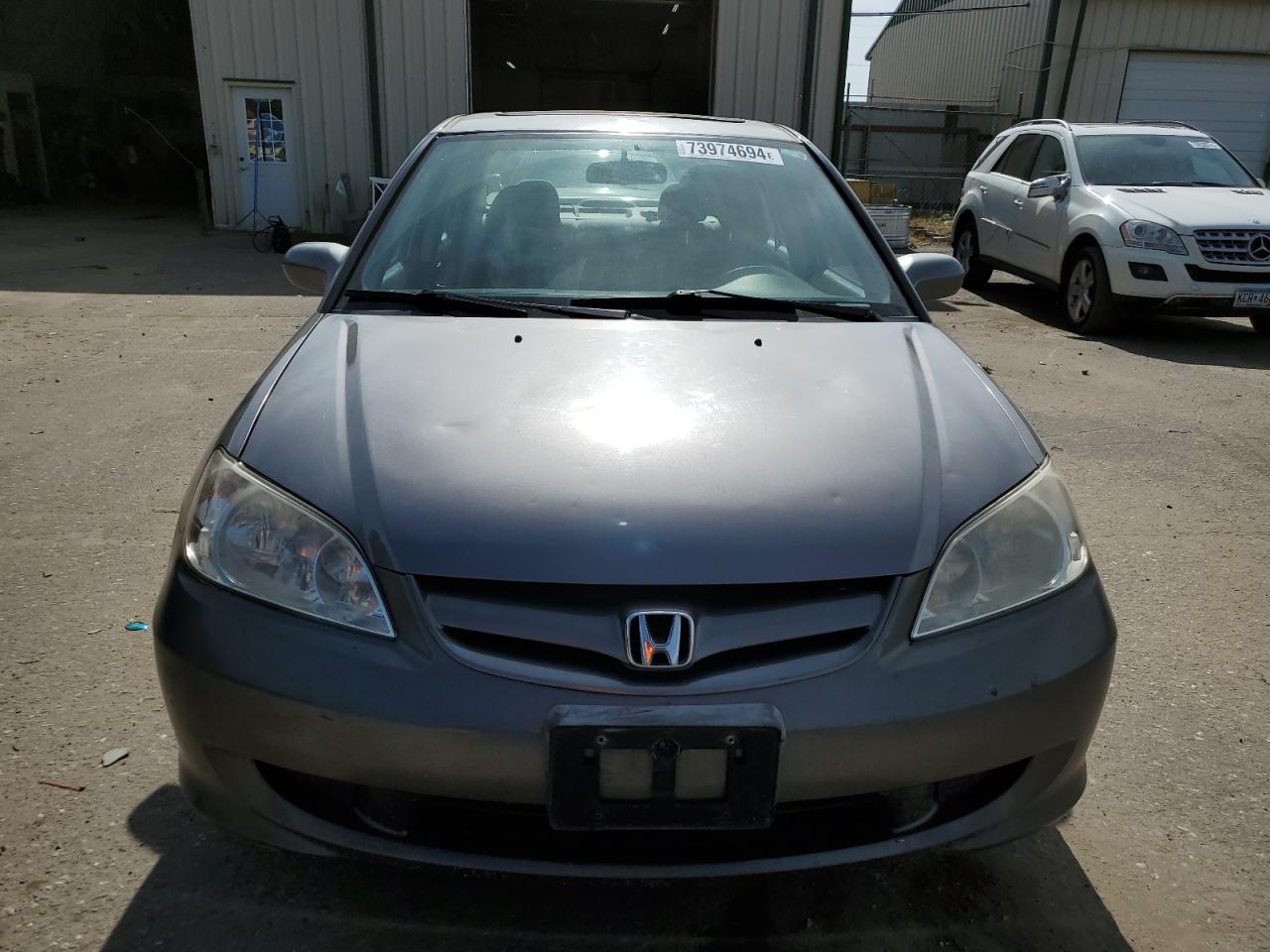 2005 Honda Civic VIN 2HGES26855H537735 Copart auction photo, rear end / hail damage thumbnail 5