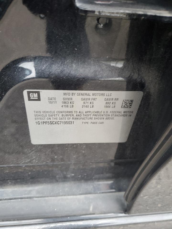 2012 Chevrolet Cruze VIN 1G1PF5SCXC7195031 Copart auction photo, hail damage thumbnail 12