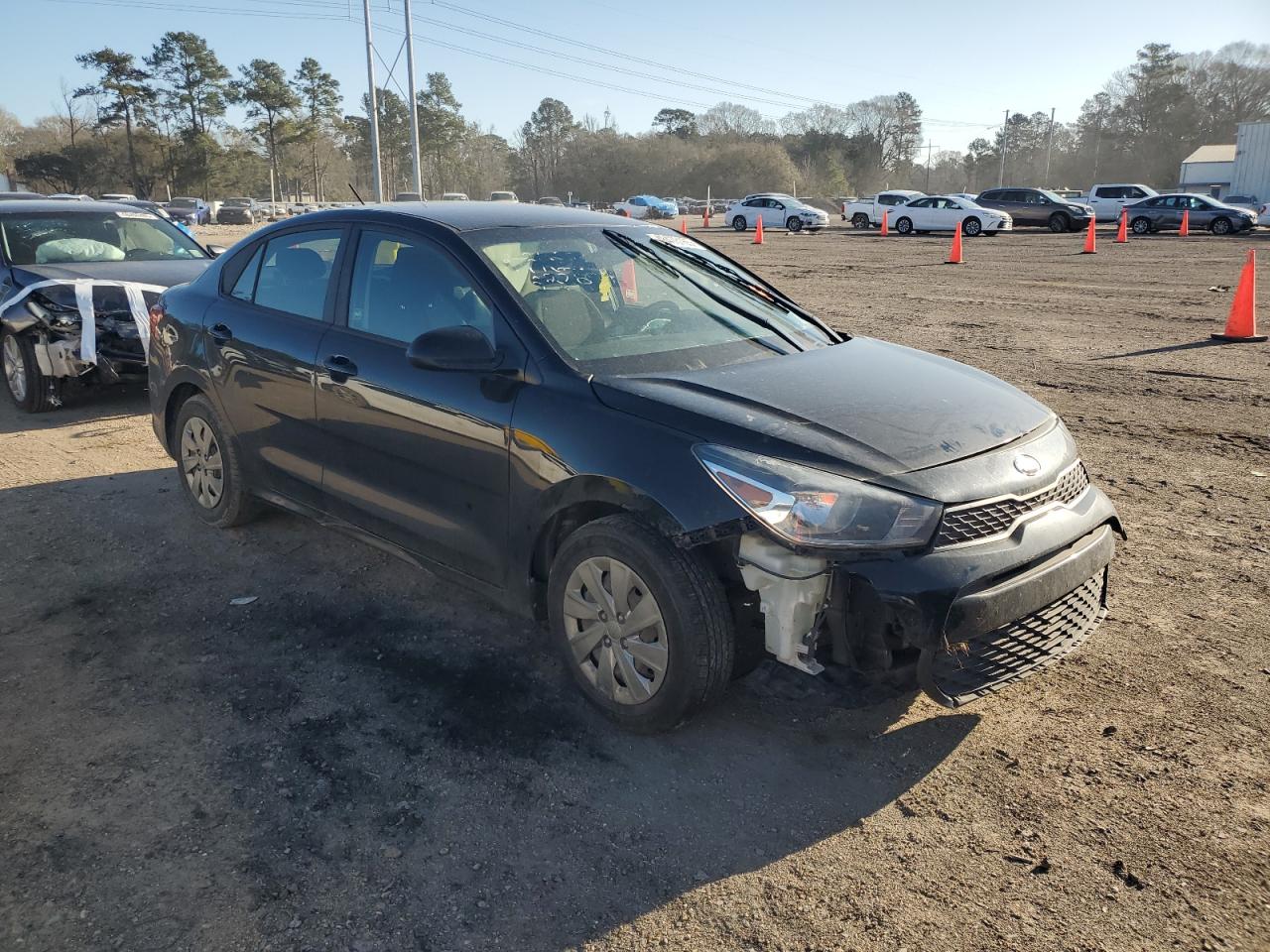 2019 KIA Rio VIN 3KPA24AB1KE227889 Copart auction photo, front end / side damage thumbnail 4