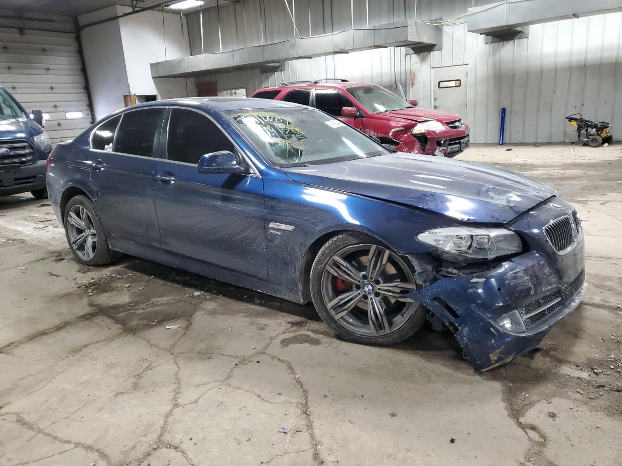 2012 BMW 5er VIN WBAXH5C53CDW03434 Copart auction photo, front end / side damage thumbnail 4