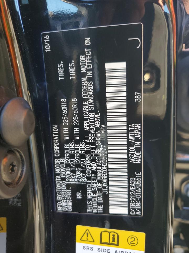 2017 Lexus NX VIN JTJYARBZ0H2057277 Copart auction photo, rear end / side damage thumbnail 14