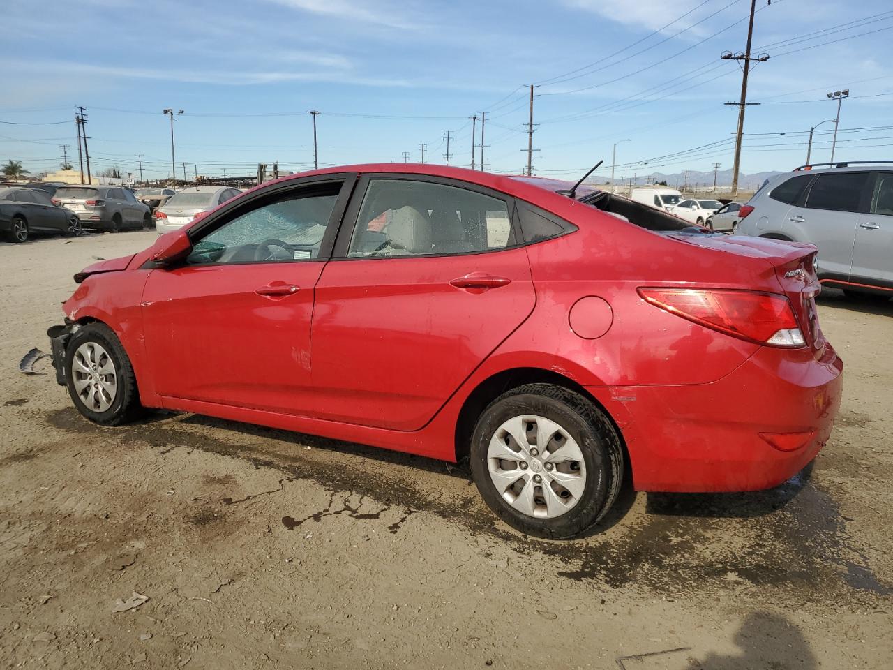 2017 Hyundai Accent VIN KMHCT4AE7HU273846 Copart auction photo, top/roof / front end damage thumbnail 2