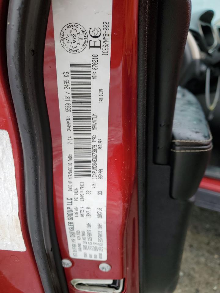 2014 Jeep Grand Cherokee VIN 1C4PJMDS4EW273879 Copart auction photo, side / front end damage thumbnail 15