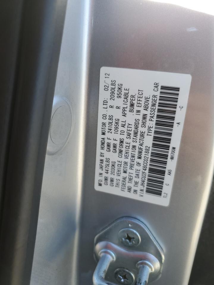 2012 Acura TSX VIN JH4CU2F48CC021882 Copart auction photo, rear end / all over damage thumbnail 12