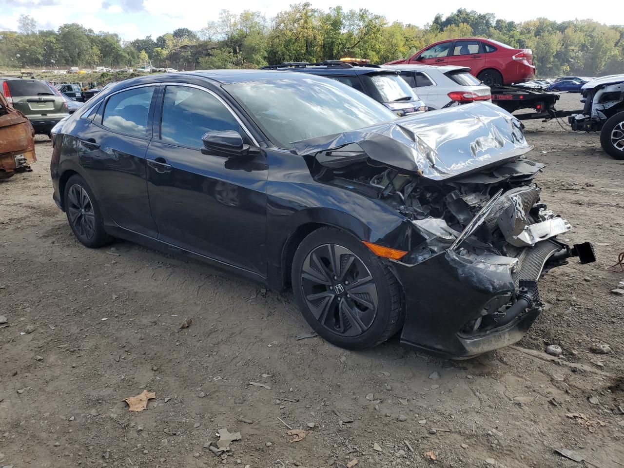 2017 Honda Civic VIN SHHFK7H50HU402285 Copart auction photo, front end / side damage thumbnail 4