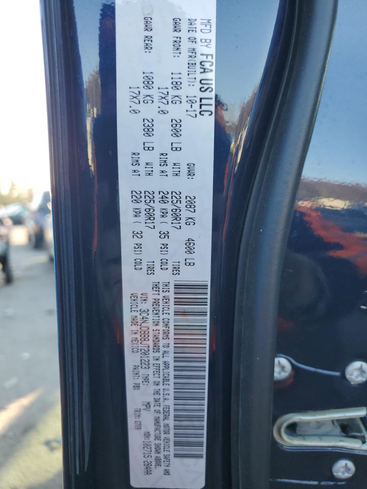 2018 Jeep Compass VIN 3C4NJDBB8JT201223 Copart auction photo, side damage thumbnail 13