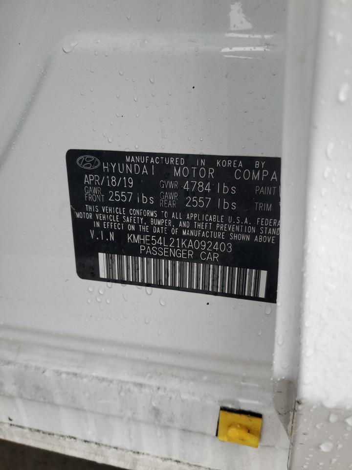 2019 Hyundai Sonata VIN KMHE54L21KA092403 Copart auction photo, all over damage thumbnail 14