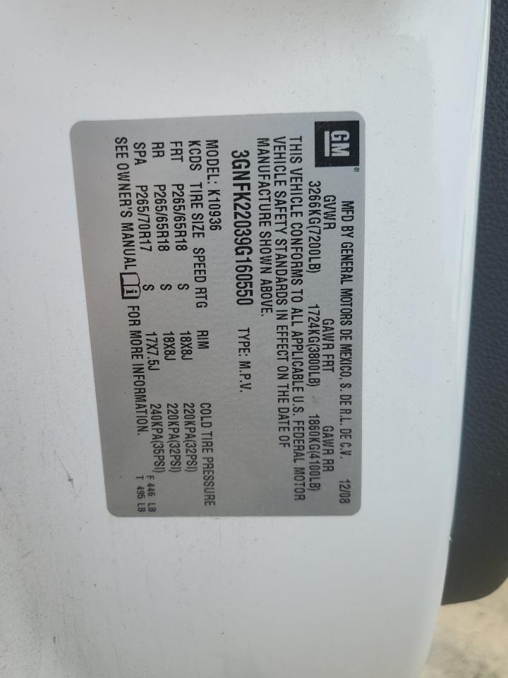 2009 Chevrolet Avalanche VIN 3GNFK22039G160550 Copart auction photo, front end / side damage thumbnail 14