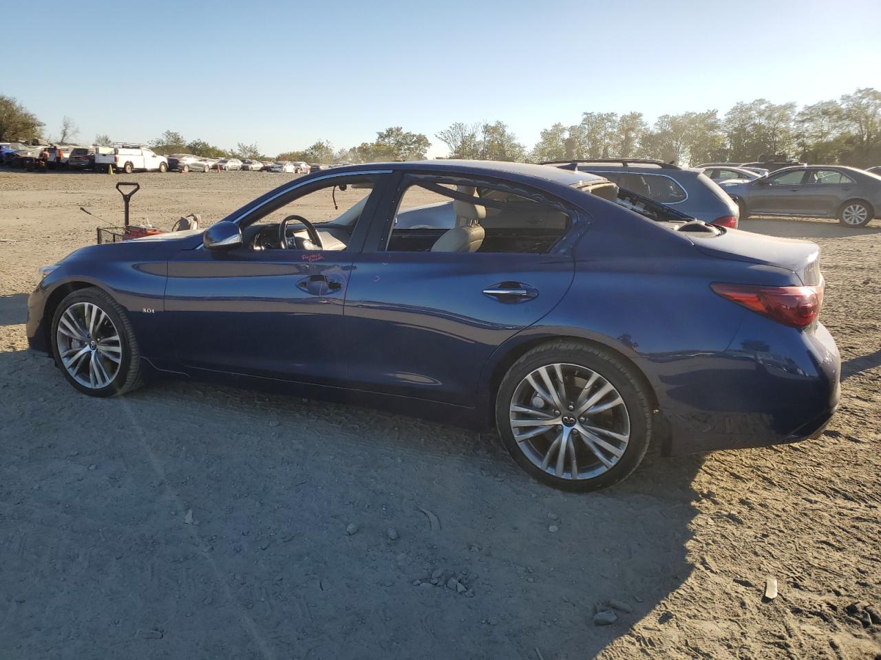 2019 Infiniti Q50 VIN JN1EV7AR0KM592205 Copart auction photo, rear end / minor dent/scratches damage thumbnail 2