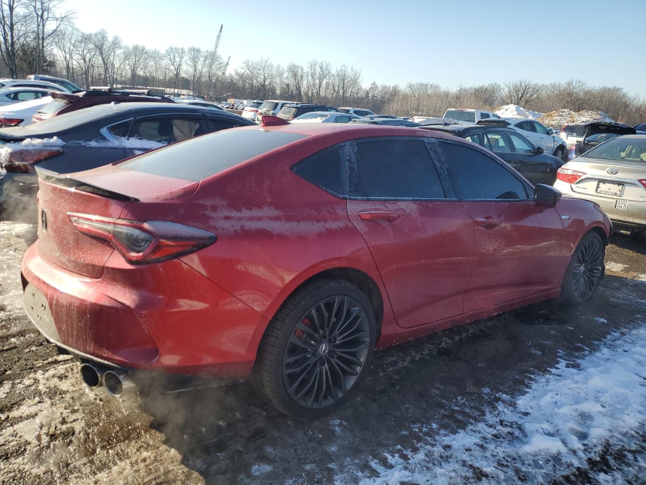 2021 Acura TLX VIN 19UUB7F01MA001316 Copart auction photo, side damage thumbnail 3