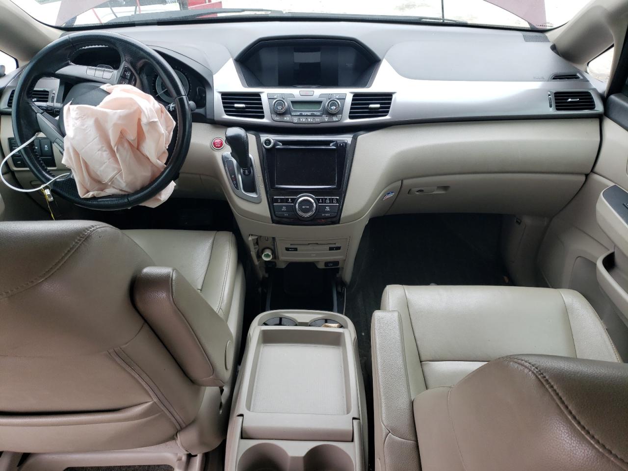 2015 Honda Odyssey VIN 5FNRL5H90FB063737 Copart auction photo, front end / side damage thumbnail 8