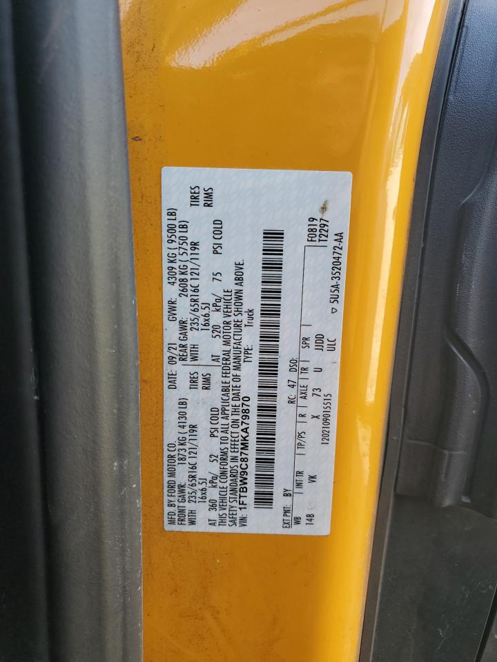 2021 Ford Transit VIN 1FTBW9C87MKA79870 Copart auction photo, vandalism / minor dent/scratches damage thumbnail 13