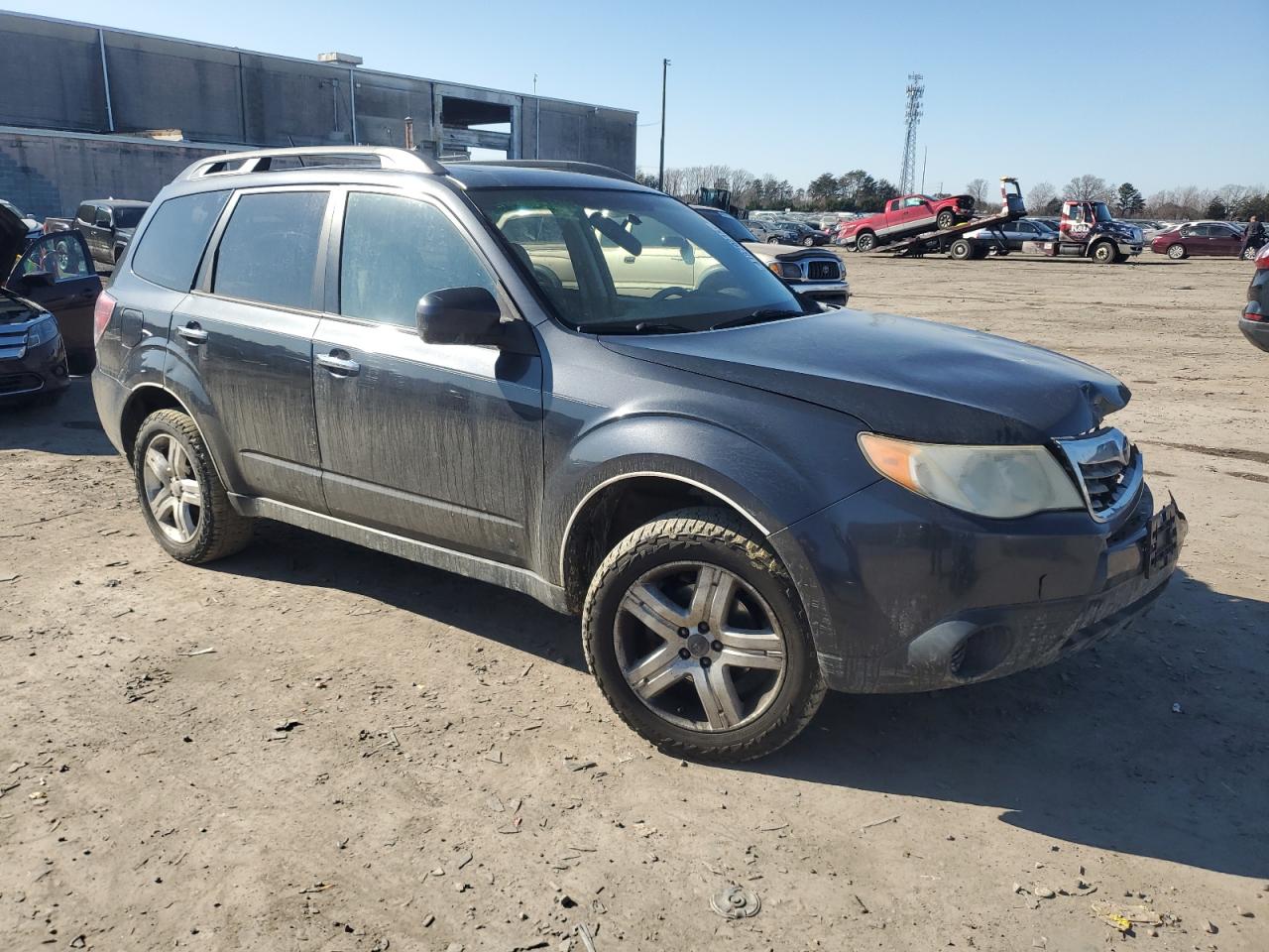 2010 Subaru Forester VIN JF2SH6CC7AH773367 Copart auction photo, front end / side damage thumbnail 4