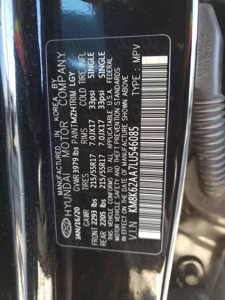 2020 Hyundai Kona VIN KM8K62AA7LU546085 Copart auction photo, rear end damage thumbnail 14