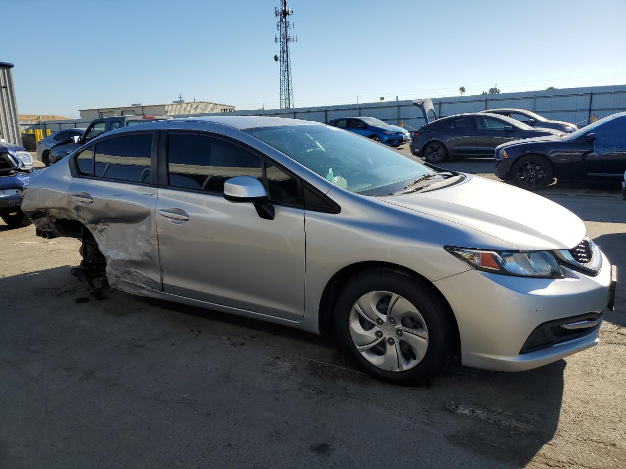2013 Honda Civic VIN 19XFB2F53DE263194 Copart auction photo, side / rear end damage thumbnail 4