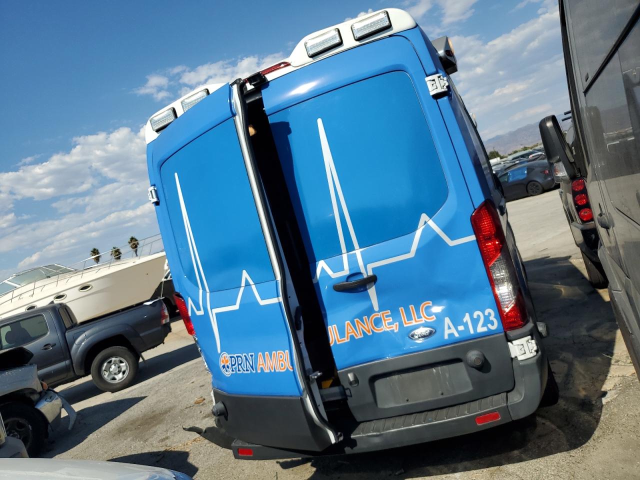 2016 Ford Transit VIN 1FDYR2CM8GKA80645 Copart auction photo, all over damage thumbnail 3