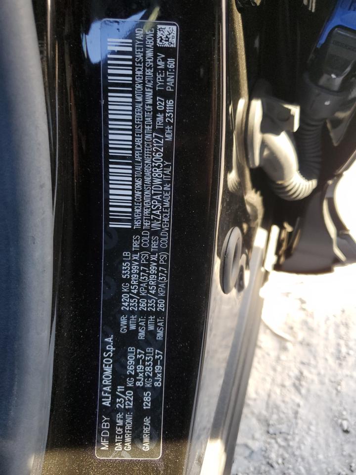 2024 Alfa Romeo Tonale VIN ZASPATDW8R3062127 Copart auction photo, rear end / minor dent/scratches damage thumbnail 13