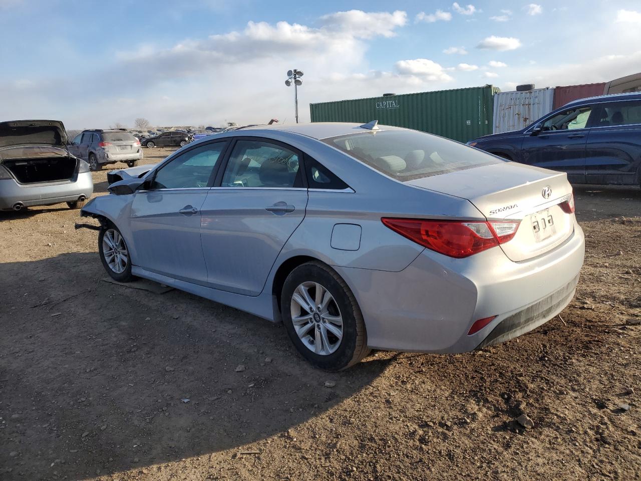 2014 Hyundai Sonata VIN 5NPEB4AC6EH898260 Copart auction photo, front end / side damage thumbnail 2