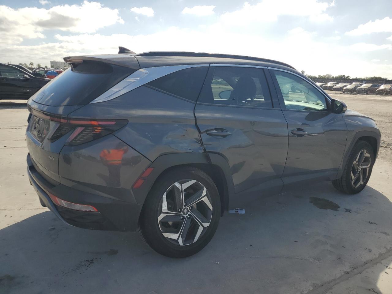 2023 Hyundai Tucson VIN KM8JECAE6PU192346 Copart auction photo, rear end / side damage thumbnail 3