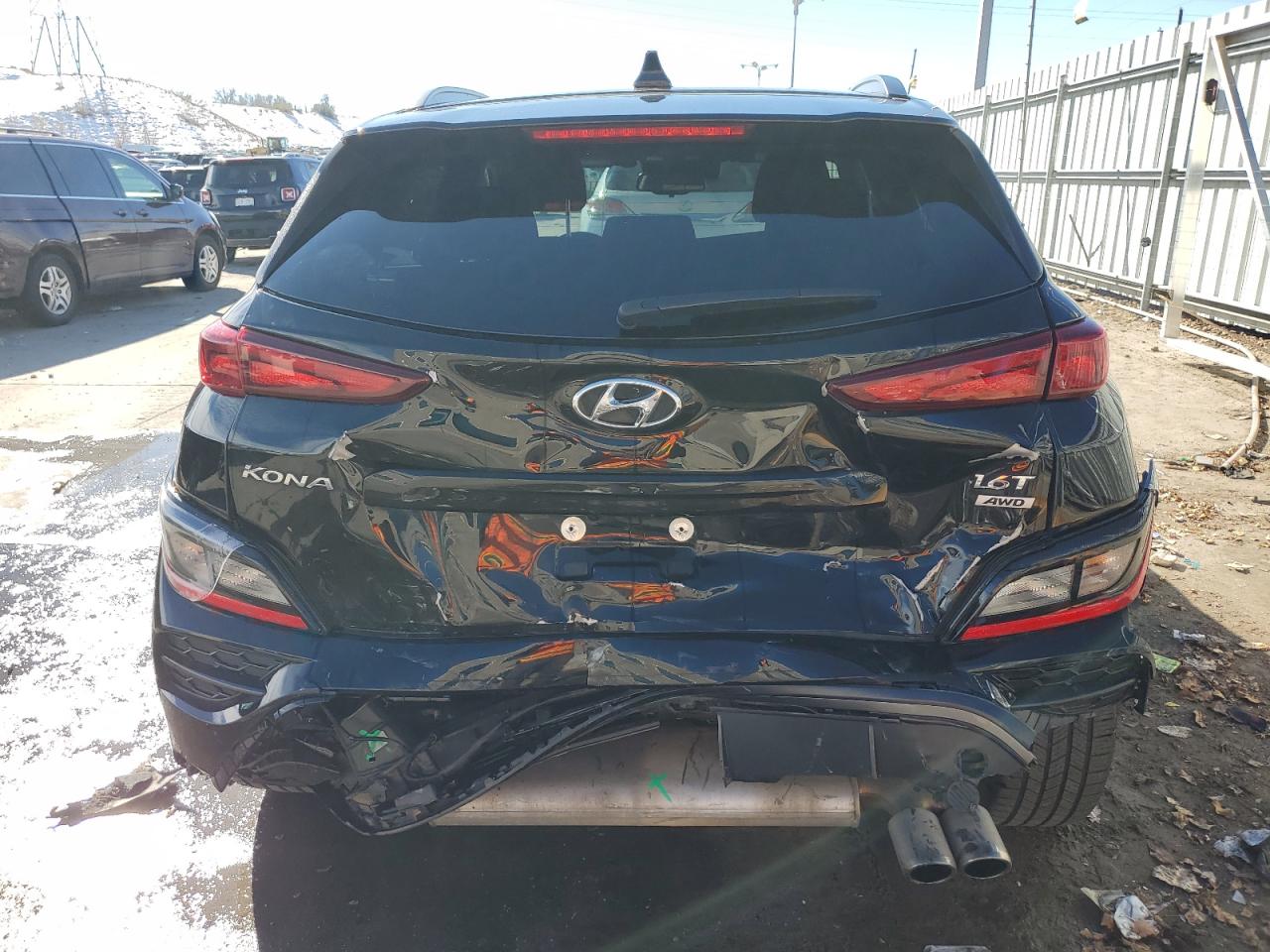 2022 Hyundai Kona VIN KM8K3CA39NU898135 Copart auction photo, rear end / side damage thumbnail 6